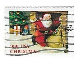 United States / 1991 | Santa At Fireplace (USA Only) | Postage Stamp