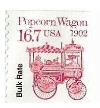 United States / 1988 | Popcorn Wagon 1902 (16.7￠) | Postage Stamp | Bulk Rate