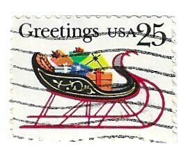 United States / 1989 | Greetings: Sleigh Full of Presents (25￠) | Postage Stamp