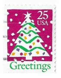 United States / 1990 | Greetings: Christmas Tree (25￠) | Postage Stamp