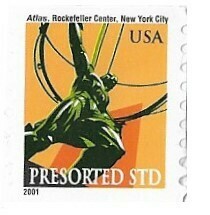 United States / 2001 | Atlas, Rockefeller Center, New York City | Postage Stamp