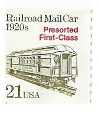United States / 1988 | Railroad Mail Car 1920s (21￠) | Postage Stamp