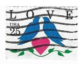 United States / 1990 | Love - Blue Birds, Heart (25￠) | Postage Stamp