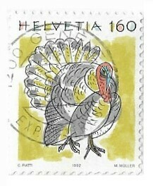 Switzerland / 1992 | Domesticated Turkey (160 ct) | Postage Stamp