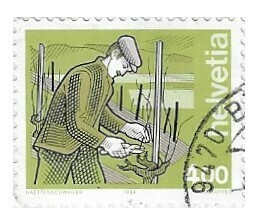 Switzerland / 1994 | Viticulturist (4 fr) | Postage Stamp