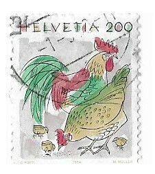 Switzerland / 1994 | Chicken (200 ct) | Postage Stamp