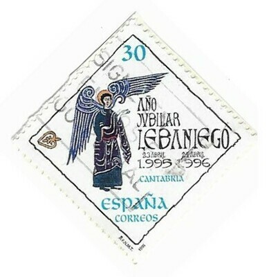 Spain / 1995 | Liebana Jubilee Year: Angel in Blue (30 Pta) | Postage Stamp