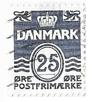Denmark / 1990 | Figure &#39;Wave&#39; (25 Øre) | Postage Stamp