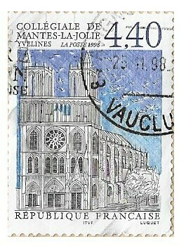 France / 1998 | Collegiate Church of Mantes la Jolie - Yvelines (4.40 ₣) | Postage Stamp