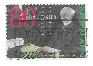 Netherlands / 1991 | Tobias Asser (80 c) | Postage Stamp