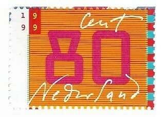 Netherlands / 1999 | Communication: Handwriting and Stylized Monitor (80 ct) | Postage Stamp