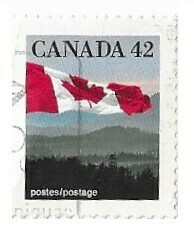 Canada / 1991 | Canadian Flag Over Hills (42 ¢) | Postage Stamp