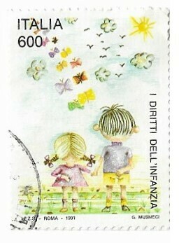 Italy / 1991 | Children&#39;s Drawings (600 ₤) | Postage Stamp