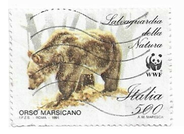 Italy / 1991 | Marsican Brown Bear (500 ₤) | Postage Stamp