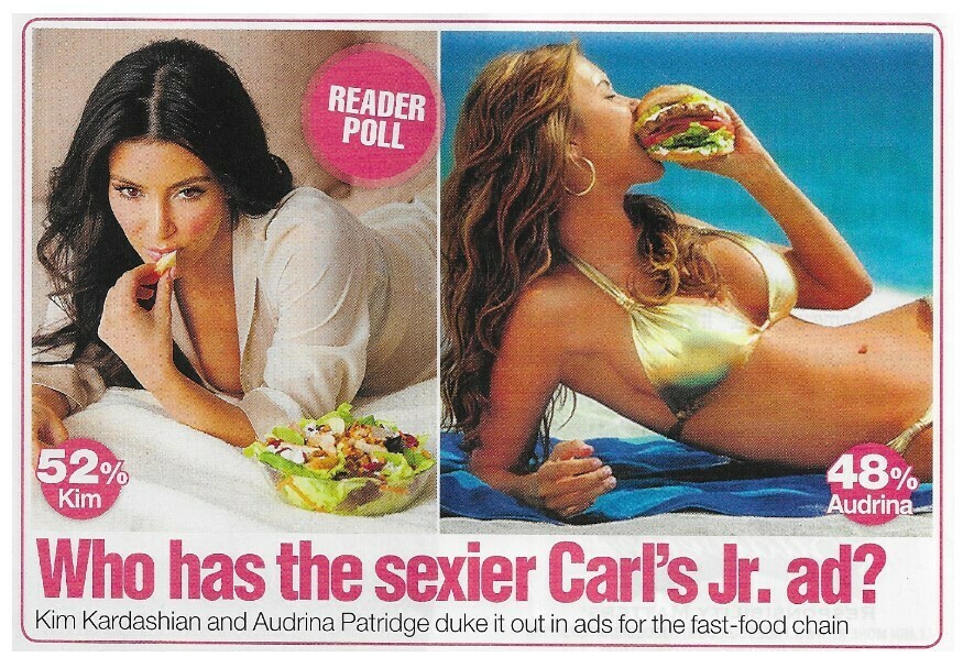 Kardashian, Kim / Who Has the Sexier Carl&#39;s Jr. Ad? | 2 Magazine Photos | January 2010 | with Audrina Patridge