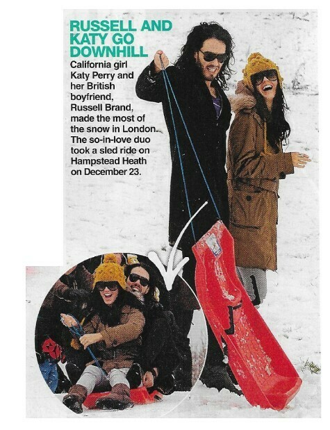Perry, Katy / Russell and Katy Go Downhill | 2 Magazine Photos | January 2010 | with Russell Brand