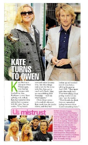 Hudson, Kate / Kate Turns to Owen | Magazine Article with 2 Photos | January 2010 | with Owen Wilson