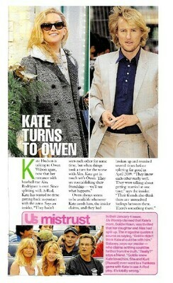 Hudson, Kate / Kate Turns to Owen | Magazine Article with 2 Photos | January 2010 | with Owen Wilson