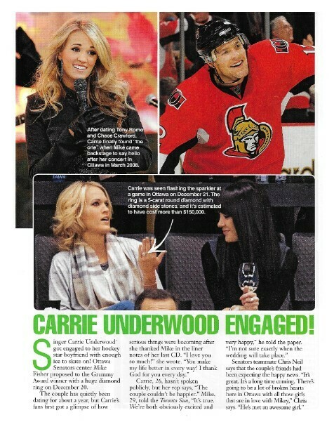 Underwood, Carrie / Carrie Underwood Engaged! | January 2010 | with Mike Fisher