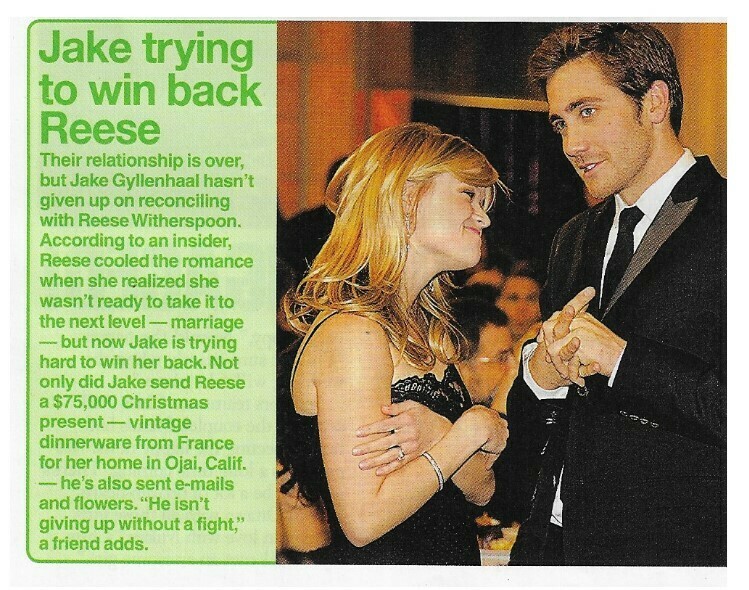 Gyllenhaal, Jake / Jake Trying to Win Back Reese | January 2010 | with Reese Witherspoon