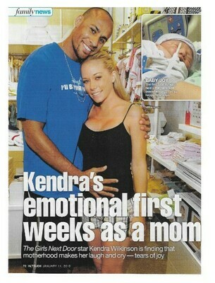 Wilkinson, Kendra / Emotional First Weeks as a Mom | Magazine Article with 4 Photos | January 2010 | with Hank Baskett