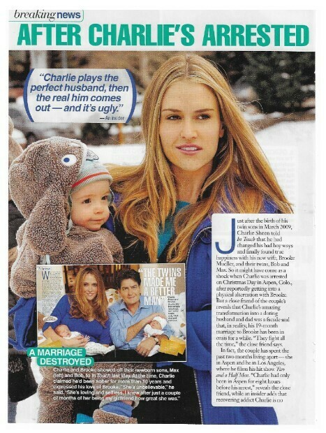 Sheen, Charlie / Brooke Wants to Leave Him | Magazine Article with 4 Photos | January 2010 | with Brooke Mueller