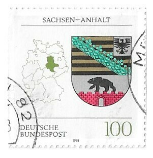 Germany / 1994 | Saxony-Anhalt Coat of Arms (100 Pf.) | Postage Stamp
