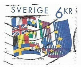 Sweden / 1995 | Members&#39; Flags Forming EU (6 Kr.) | Postage Stamp