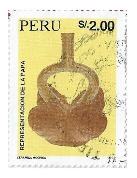 Peru / 1995 | Mochica Ceramic Representation of Papa Flower (2.00 S/.) | Postage Stamp