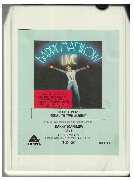 Manilow Barry Barry Manilow Live Arista S 4607 8 Track Tape May 1977 Manilow Barry Barry Manilow Live Arista S 4607 8 Track Tape May 1977