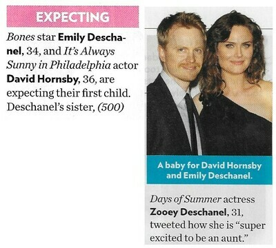 Deschanel, Emily / A Baby for David Hornsby and Emily Deschanel / 2011
