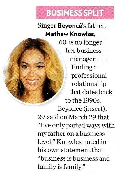 Beyonce / Business Split | Magazine Article | April 2011