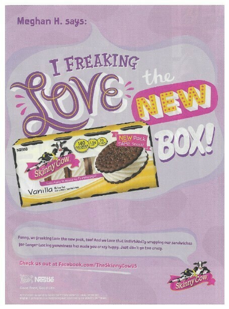 Nestle / Skinny Cow - Vanilla Ice Cream Sandwiches | Magazine Ad | April 2011