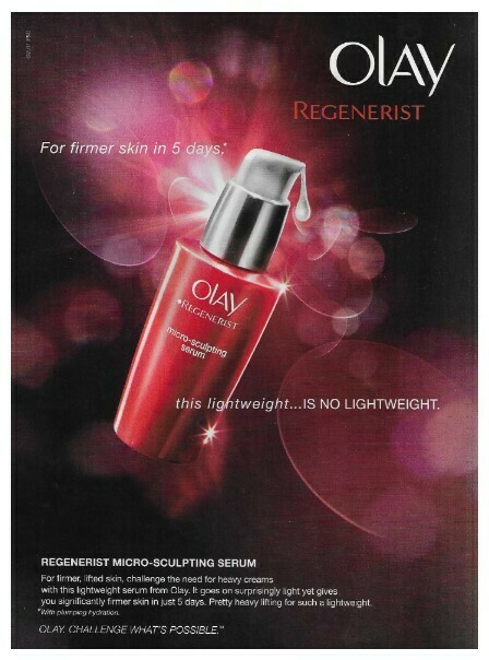 Olay / Regenerist (Micro-Sculpting Serum) | Magazine Ad | April 2011