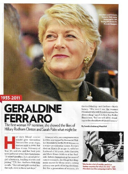 Ferraro, Geraldine / 1935-2011 | Magazine Article | April 2011