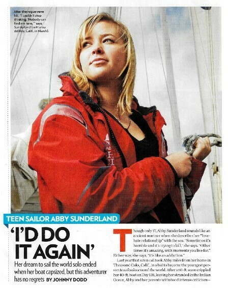 Sunderland, Abby / Teen Sailor Abby Sunderland | Magazine Article | April 2011