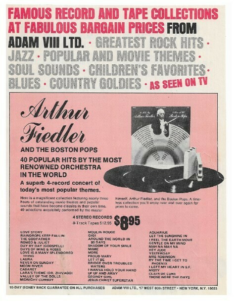 Adam VIII / Arthur Fiedler (Cover) | Catalog | 1973