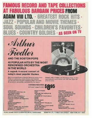 Adam VIII / Arthur Fiedler (Cover) | Catalog | 1973