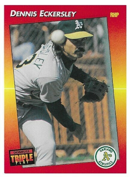 Eckersley, Dennis / Oakland Athletics | Triple Play #195 | Baseball Trading Card | 1992 | Hall of Famer