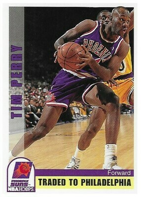 Perry, Tim / Phoenix Suns | NBA Hoops #185 | Basketball Trading Card | 1992-93 | Traded to Philadelphia