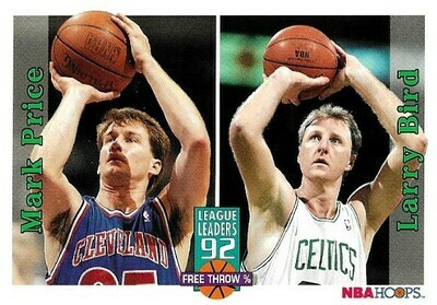 Bird, Larry / Boston Celtics | NBA Hoops #322 | Basketball Trading Card | 1992-93 | Hall of Famer | League Leaders | with Mark Price