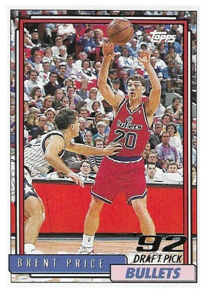 Price, Brent / Washington Bullets | Topps #340 | Basketball Trading Card | 1992-93 | Rookie Card | Draft Pick