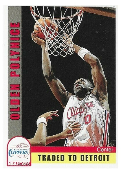 Polynice, Olden / Los Angeles Clippers | NBA Hoops #103 | Basketball Trading Card | 1992-93 | Traded to Detroit
