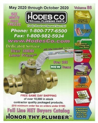 Hodes Co. / Full Line Net Buyers Catalog - Honor Thy Plumber | May-October 2020 (Volume 86)