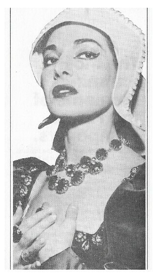 Callas, Maria / Wearing Hat-Necklace | Magazine Photo