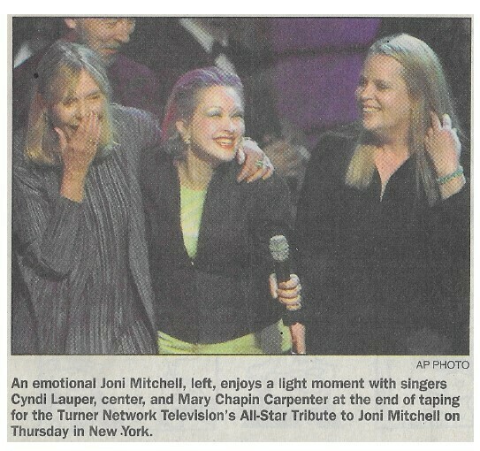 Mitchell, Joni / With Cyndi Lauper and Mary Chapin Carpenter | Magazine Photo with Caption | April 2000