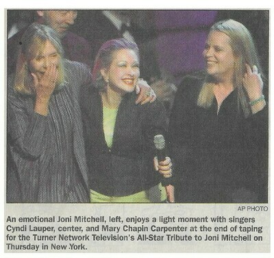 Mitchell, Joni / With Cyndi Lauper and Mary Chapin Carpenter | Magazine Photo with Caption | April 2000