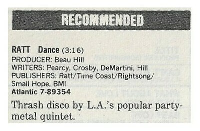 Ratt / Dance | Magazine Review | October 1986