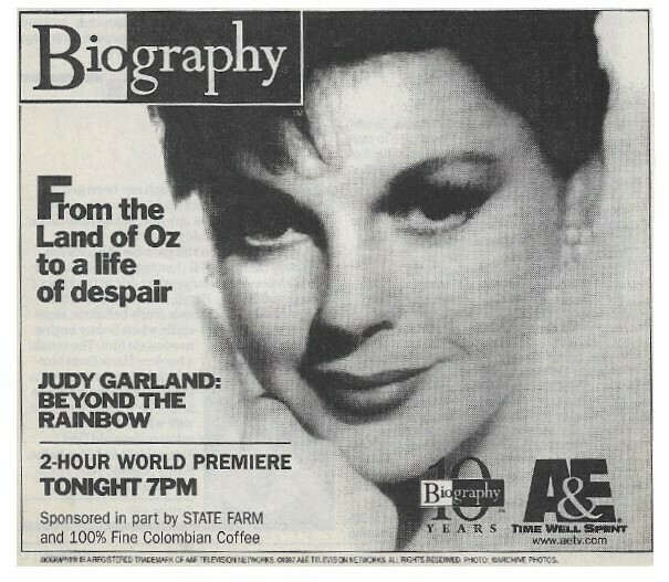 Garland, Judy / Biography - Beyond the Rainbow | Magazine Ad | March 1997