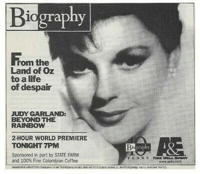 Garland, Judy / Biography - Beyond the Rainbow | Magazine Ad | March 1997